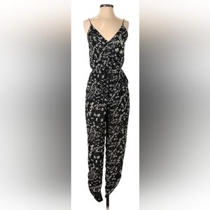 H&M Conscious Jumpsuit Navy/White/Yellow Floral, Size 4
